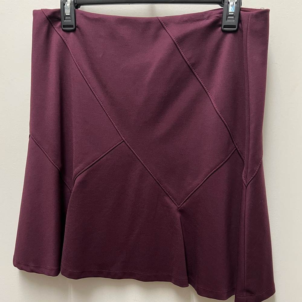 White House Black Market burgundy, Mini Knit A-Line Skirt size 8